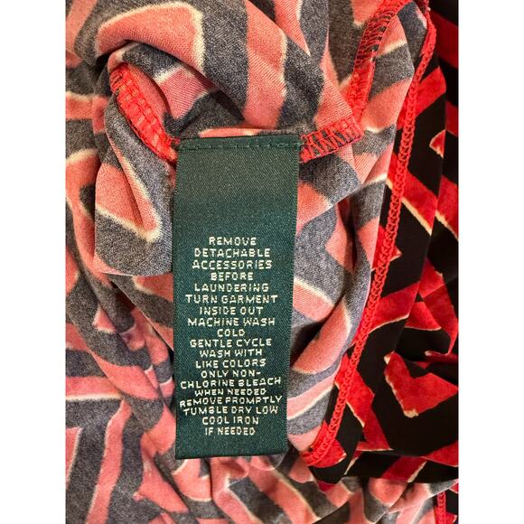 Ralph Lauren Red/Black Faux Wrap Dress, Size 2X - Picture 5 of 7